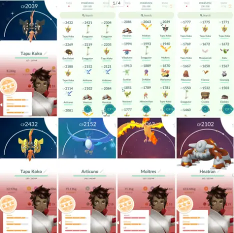 e230 Shiny Tapu Koko Articuno 17 Legendary 18 Shiny Moltres Heatran All tradable Pokemons