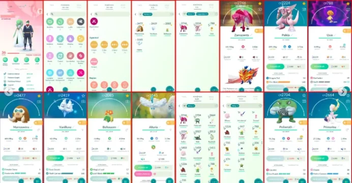 Shiny Zamazneta 2.7K, Poliwrath 2.7K, Primarina 2.6K,Palkia 2.2K LVL 36(Valor)285/300 28 Legendary 17 Shiny 4 Hundo 8x3000+ CP 3 Legendary&Shiny