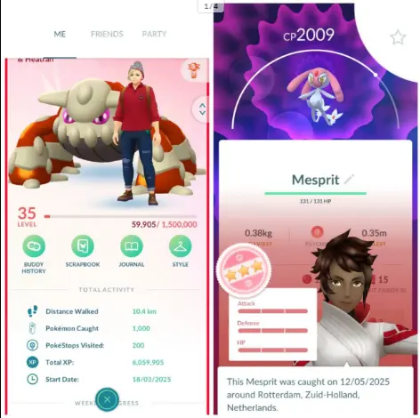 Level 35 Shiny 55 Legendary 43 Shiny Legendary 4 Total Pokémon 276 Special Rare 2× Shiny Heatran Hundo Mesprit | Full Access