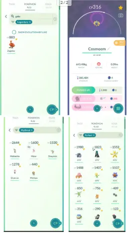C47 | level 33 | 1 Shiny Legendary | 18 legendary] 12 Hundo |4 Mythical|Rare Galar Zapdos|Rare Cosmeom|43 Shiny|400 Pokemon Bag|550 Item bag
