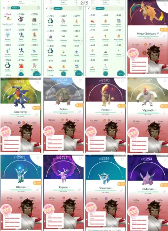 ps154~IV100 Mega Charizard 3564cp~IV100 Garchomp 3396cp~34 Legendary~32 Hundo(IV100)~Dialga, Palkia~Zamazenta, Zacian