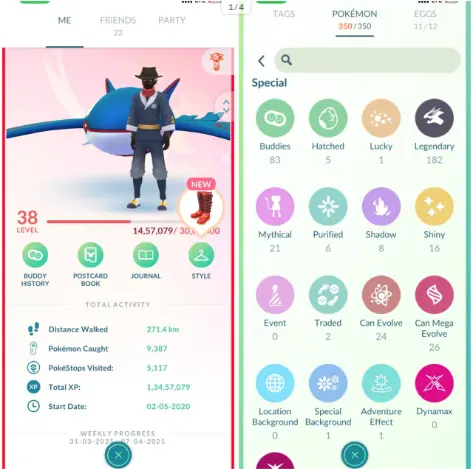 LEVEL 38 TEAM VALOR 350/350 Pokemon 182 Legendary 55 Hundo 754/500 Items Instant Delivery