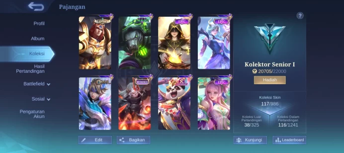 #ML.1066 Instant Delivery lvl 46 Hero 83 skin 117 android+ios+PC guaranteed+reliable+friendly