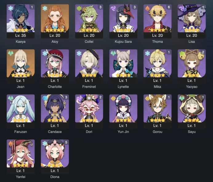 | 3in1 | GENSHIN IMPACT | 55 AR | 44 CHARACTERS | 11 LEGENDARY | 2 LEG.WEAPON | 4 CONSTELLATION | FULL ACCESS | 2 GIFTS
