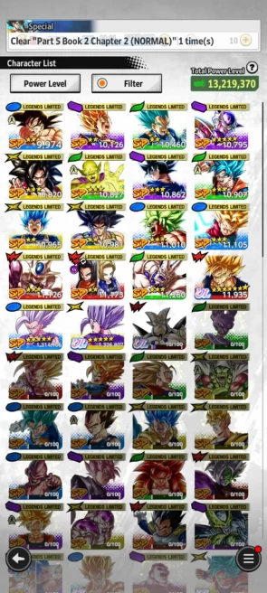 UL Gohan Beast+ 16 Legends Limited+ Sp Goku mini Full+ Equip Godly - ANDROID-IOS-BANDAI (869)