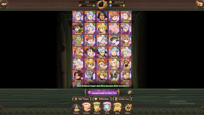 Asia |8.5M CC| 6 LR + 6UR + Many Collabs (Elizabeth6/6,Escanor,Thor,Sabunak,Gowther,DKM2/6,& ETC) |Code Only| (SDS1754)