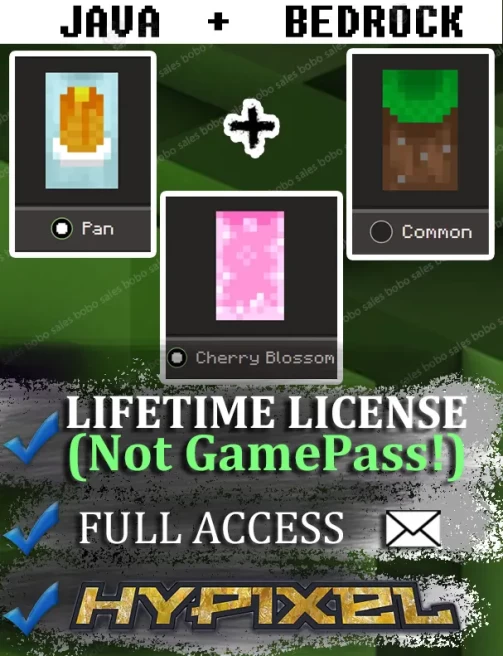 (Cherry Blossom + Common + Pan Cape. Hypixel) Account from 20-Apr-2024. Microsoft account with mail.