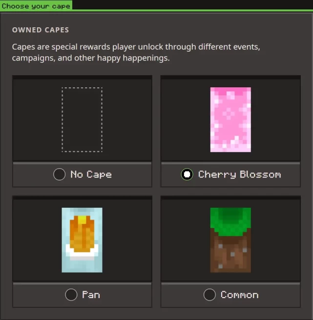 (Cherry Blossom + Common + Pan Cape. Hypixel) Account from 20-Apr-2024. Microsoft account with mail.
