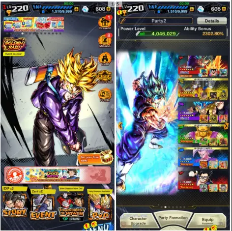 [#884] GOGETA SUPER SAYIAN 8(STAR) | LEVEL 220 | GOGETA PLATINUM EQUIPMENT | 608 CHARACTER - 5 ULTRA CHARACTER | INSTANT DELIVERY