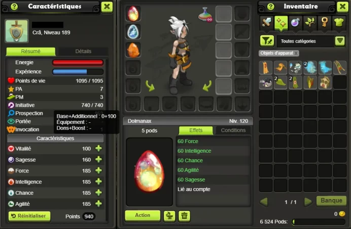 CRA 189/ FECA 154 Blair  (DOLMANAX/DDG intemporel/items/Scroll +100 ALL) !! Never Certificat, 100% Safe.