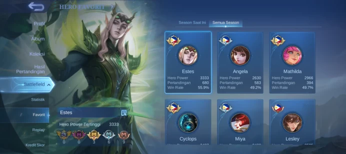 #ML.1068 Instant Delivery lvl 107 Hero 129 skin 193 android+ios+PC guaranteed+reliable+friendly 