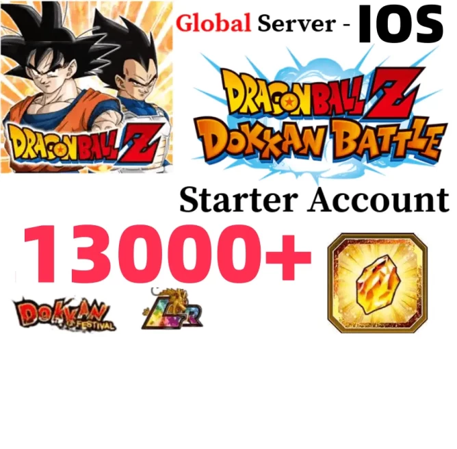 IOS[GLOBAL]13030 Dragon Stones+character in the picture +0-10LR DRAGON BALL Z DOKKAN BATTLE Farmed Starter Account  IGV-I00184