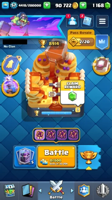 ◄ KT 15 ► LVL 57 ◆ 8914 TROPHIES ◆ 120 CARD ◆ LEVEL 14 [69] ◆ LEVEL 15 [6] ◆ 91 EMOTES ◆ 13 EVO CARD ◆ 7 SKINS ◆ 90k GOLD ◆ 1168 GEMS ◆ RL25