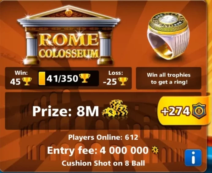 Wishpering Shade Cue Level Max + [Rome Table Ring + Trophy Points ] - In Your Account
