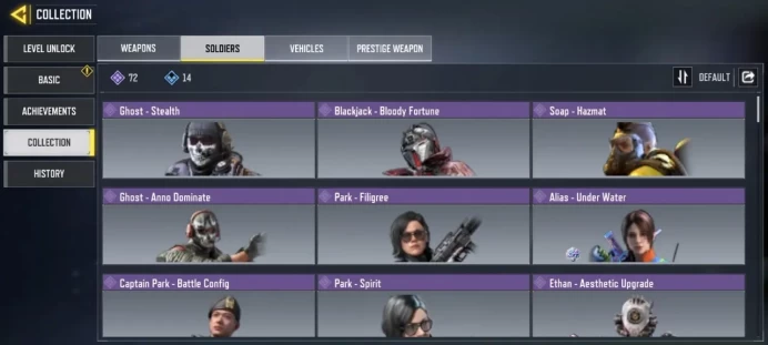 Level 352 / 2 legend guns / 140 epic guns / 72 characters / Changable email / single save / cod 14