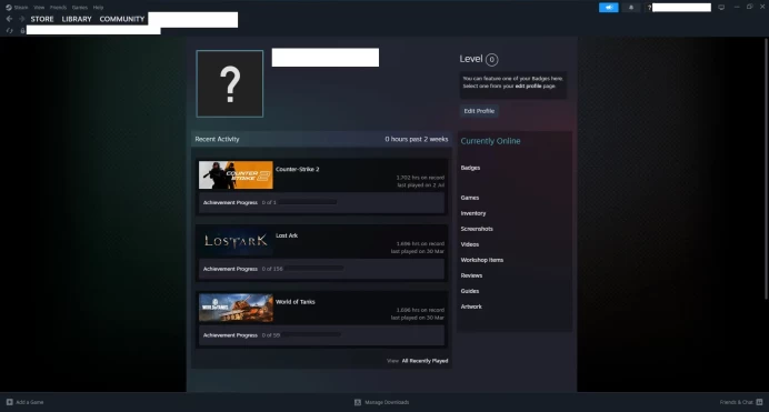 [ID:124186][NONPRIME][VERY RARE][1K HOURS+][COMMENDATIONS 3x250] UN (UNRANKED || 0 MM || 1703 HOURS)