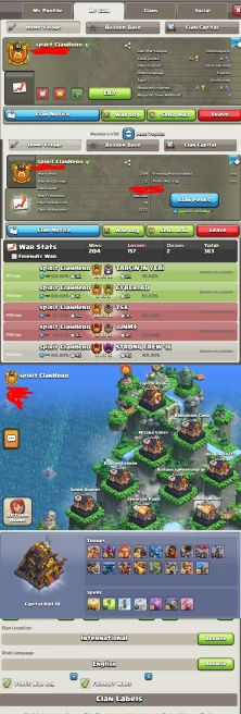 # CAPITAL HALL 10 # | Clan Level 18.9 | Name: spirit ClanHero | Good Name | Wins 204 ,Losses 157 | Gold 2