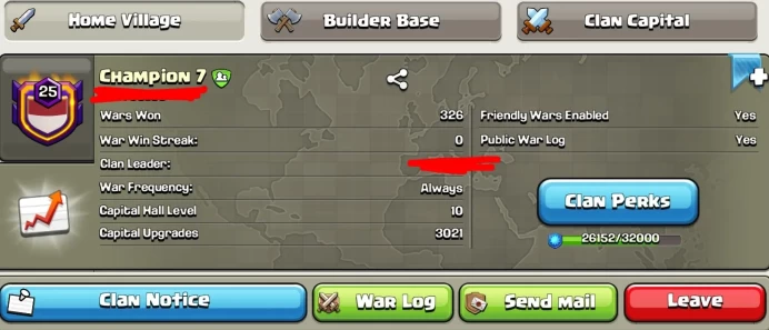 # CAPITAL HALL 10 (3021 upgardes) # | Clan Level 25.8 | Name: Champion 7 | Awesome Name | Max Capital Army | Wins 326 ,Losses 276 | Gold 2