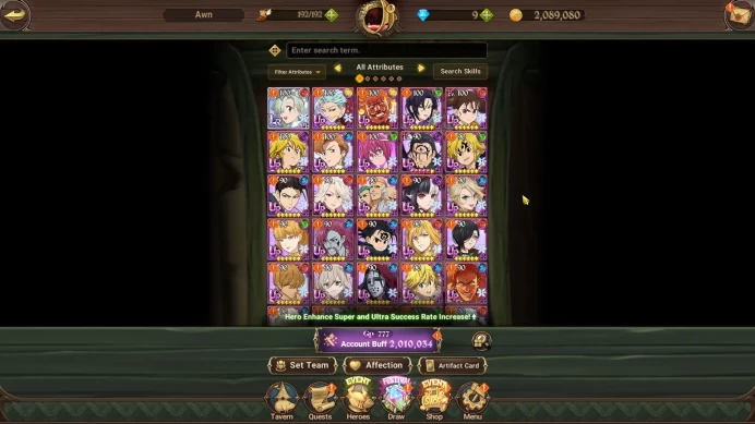 Global|2M CC|1LR + 4UR + Full Collab Solev (OppressorDK, Lancelot, Meliodas, Gowther, SJW, Beru & ETC)|Code Only|(SDS1819)