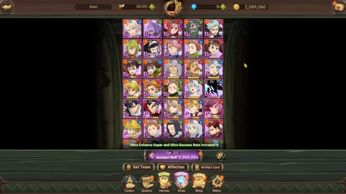 Global|2M CC|1LR + 4UR + Full Collab Solev (OppressorDK, Lancelot, Meliodas, Gowther, SJW, Beru & ETC)|Code Only|(SDS1819)