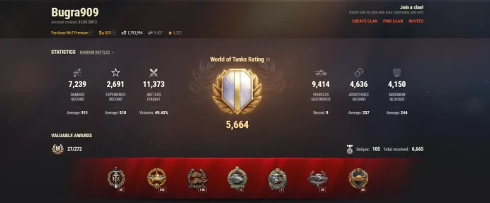 [EU] 10 TIER X | 33 REMIUM TANK | TOTAL TANKS 56 | 5624 (49%) WINS | 1,793,994 CREDITS | 835 GOLD | M60 |SEE DESCRIPTION