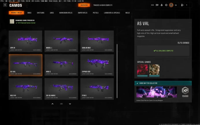 BO6 Multiplayer   50 wins + Level 55  DARK MATTER (PC/PSN/XBOX) Dark Matter/Dark Spine/Gold/Diamond on 33 Guns Ranked Ready Full Access HANDMADE