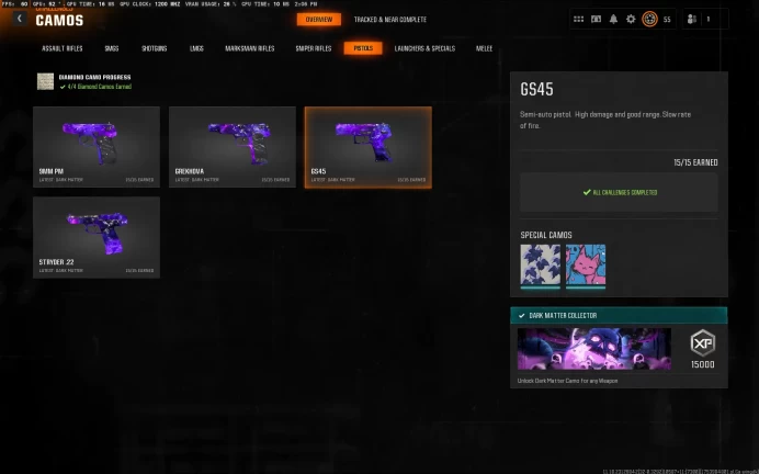 BO6 Multiplayer   50 wins + Level 55  DARK MATTER (PC/PSN/XBOX) Dark Matter/Dark Spine/Gold/Diamond on 33 Guns Ranked Ready Full Access HANDMADE