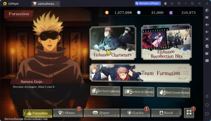 EU|25PR 42K CP|18 SSR Hero(Gojo DE, Gojo PurpleA2,Yaga,Yuji NBA1,Etc) + 40 SSR Memo|Tower Untouch|Bilibili|CE ON|SS(JJK849)