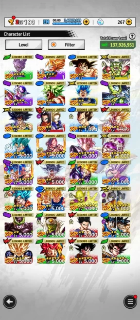 D732-Good Account-12 UL(SS Goku+Majin Vegeta+Cell+Goku Uis+Gogeta+Rose+SS4 Gogeta+Frieza+Janemba)+32 Legends+Good Equipment+Many Good Team