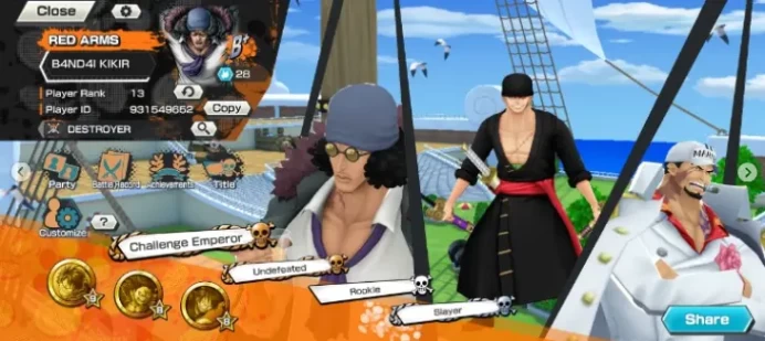 3 EX 2*5 Zoro, Sakazuki, Kuzan Solo Half Left