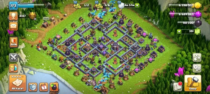 TH 15 / LeveL 173 / Gems 391 / Heroes (59 71 40 47 33) / CN 1000 / Skin Hero / Hero skin / cod 48