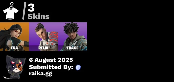[PC/PSN/XBOX] 3 skins | Era | Relik | Trace | Apocalypse Shroud | Spectra Protector | Cazadora Wings | Signal Tracer | Electric Shredder