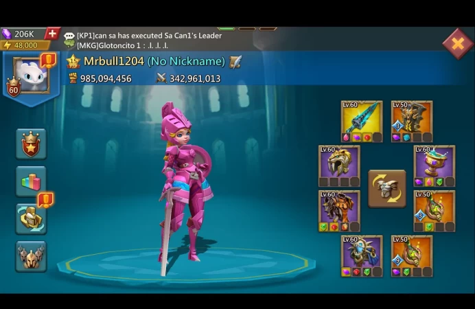 LORD1204-985M Mights (T5) ATK 534+  678M Research - 4M8 Troop  206K Gem - 31K Holy Star