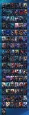 Level 37 / Europe and Asia /GOLD/ 159 Skins/ 2 Mythic /97 Champion