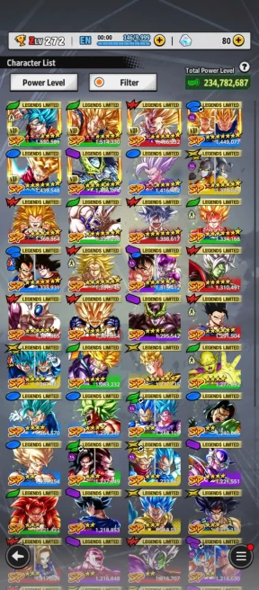 D720-Vip Meta Account-9 UL(SS Goku+Majin Vegeta+Cell+SS4 Gogeta+Turles+Beast Gohan)+52 Legends+Vip Equipment+Team Fusions+Team GT+Team Cell+Saga
