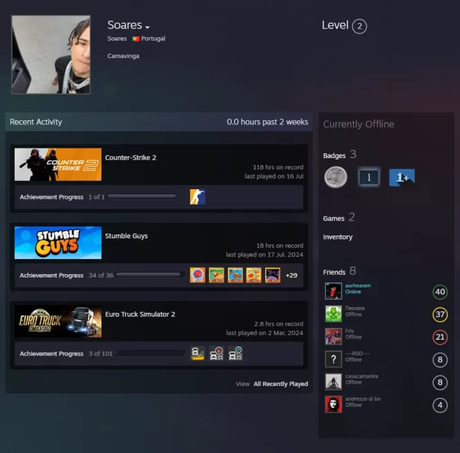 CS2 Prime 118 hours+1Medals(Global Offensive Badge)