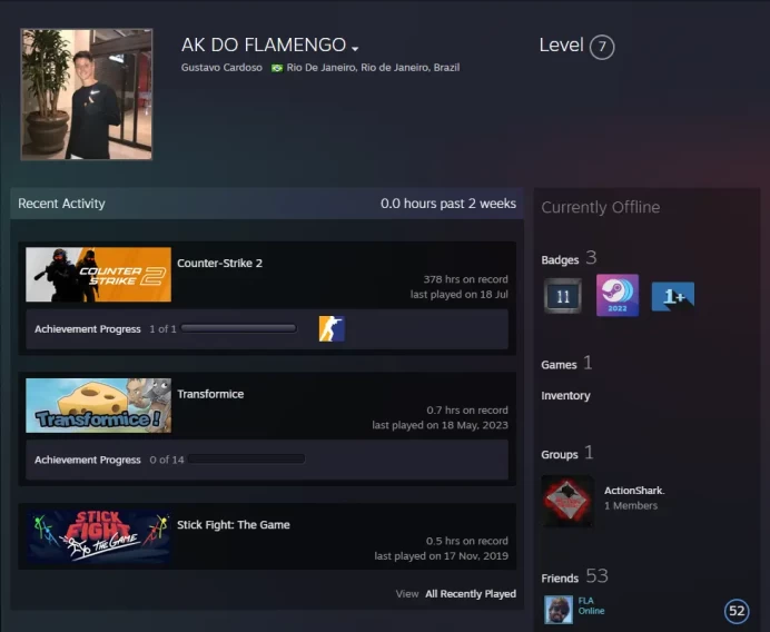 CS2 Prime 378 hours+5Medals(Loyalty Badge/10Y/5Y/2023 Service Medal/Global Offensive Badge)