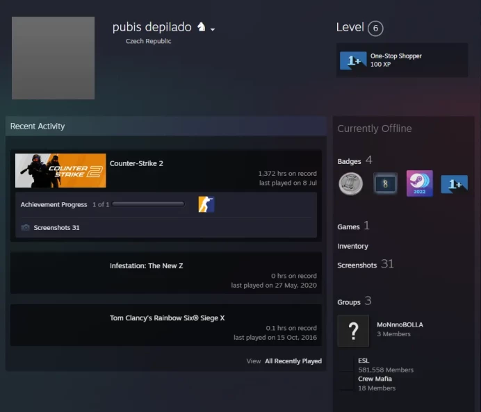 CS2 Prime+7Medals(2017-2019-2020-2023 Service Medal/5Y/Loyalty Badge/Global Offensive Badge)