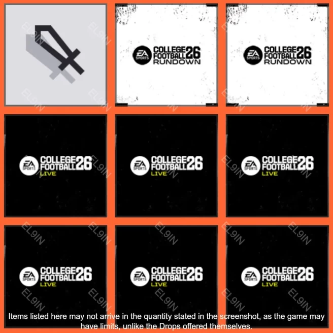 • EA Sports College Football 26 • Twitch Drops • CFB Live [Total 9 Items]