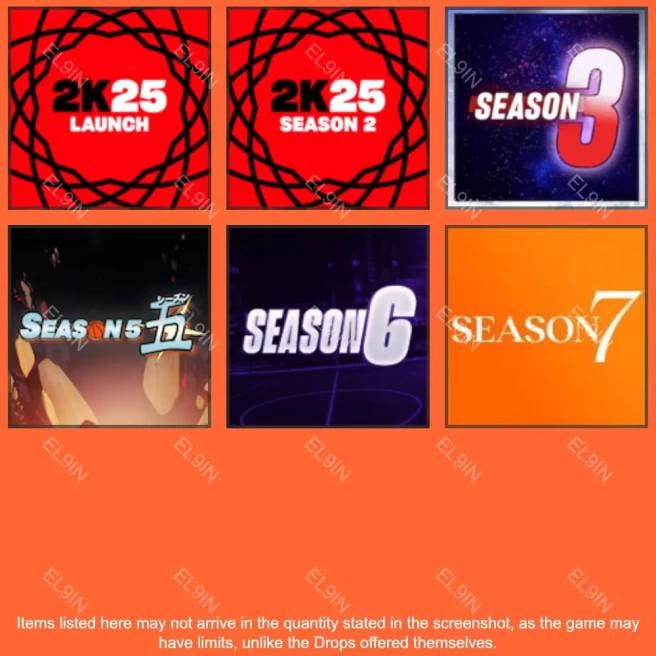 • NBA 2K25 • Twitch Drops • Season 7 Locker Code [Total 6 Items]