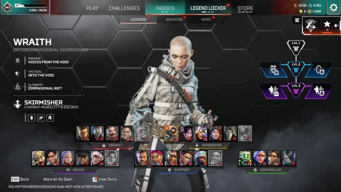 Apex legends/343lvl/1200 Coin/48 Legendary/Prime Precision/Zak1148