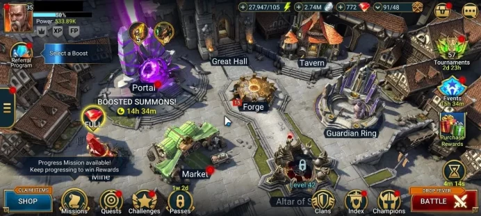 Starter 533K Power|1Mythical Androc Glorious,15 Legend(Underpriest,Alice,Deliana,Artak,Etc)+27K Energy+Resour|CE ON|SS(RSL1010)