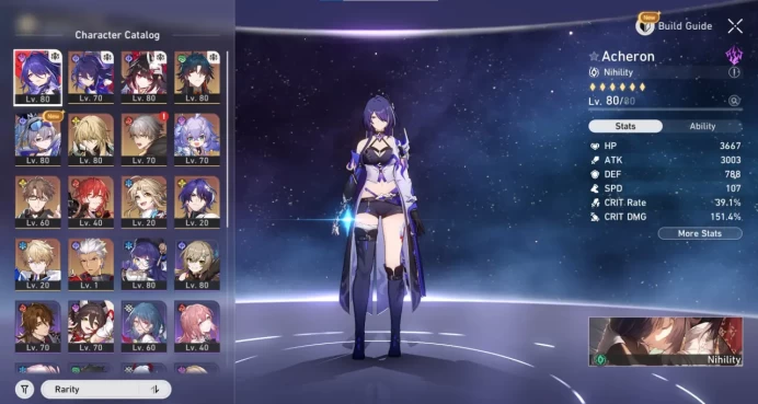 Europe TL70 | 20 legendary characters | 4 cones | Castorice + Acheron | Rappa + Boothill | Hyacine + Fugue and more