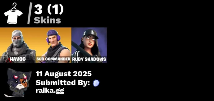 [PC/PSN/XBOX] 3 skins | Havoc | Sub Commander | Instigator | Astroworld Cyclone | Astro Jack | Ruby Shadows | Arroyo Pack | Backup Plan