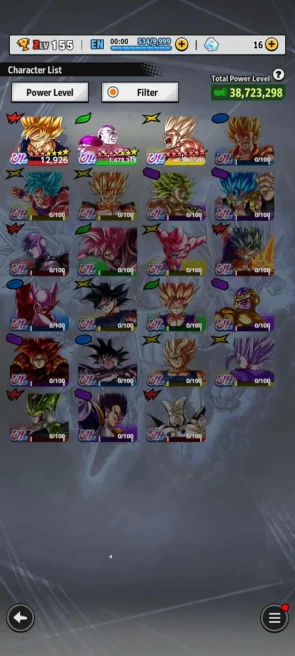 ANDROID+IOS- UL ss Goku Full+UL Fide 11S+ 31 LL (Kefla+GokuBardock+Nappa+Beast gohan+Ui Goku) Sp Goku kakarott Full+ Have Equip (885)
