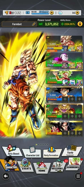 ANDROID+IOS- UL ss Goku Full+UL Fide 11S+ 31 LL (Kefla+GokuBardock+Nappa+Beast gohan+Ui Goku) Sp Goku kakarott Full+ Have Equip (885)