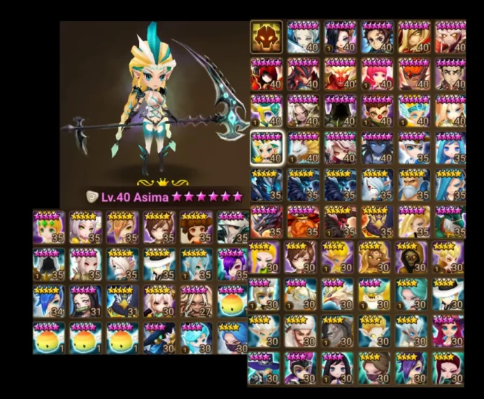 Global - LD5 - Asima ( Light Hell Lady ) + 11 Nat5 + 35 Scrolls 11 Year + 330+ Scrolls + 10983 Crystals + Taor + Rakan + Cheongpung +R