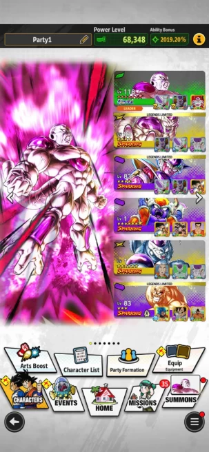 D672-IOS+Android-New UL Frieza Full Red Star+Team Frieza+Have Equipment+Nappa+Namek Goku+Goku and Bardock