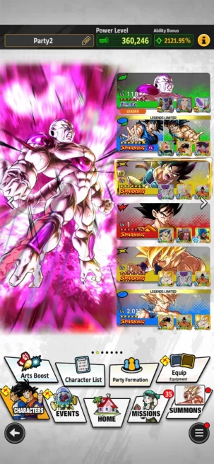 D672-IOS+Android-New UL Frieza Full Red Star+Team Frieza+Have Equipment+Nappa+Namek Goku+Goku and Bardock