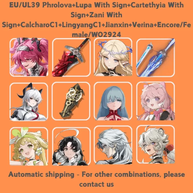 EU/UL39 Lupa With Sign+Cartethyia With Sign+Zani With Sign+Hiyuki+Phrolova+CalcharoC1+LingyangC1+Jianxin+Verina+Encore/WO2924